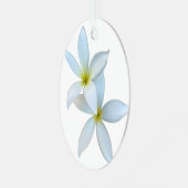 Wit Plumeria Bloom Metal Ornament (Voorkant links)
