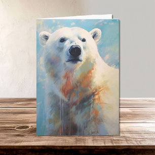 Wit Polar Beer Portret in Koele Tonen Kaart