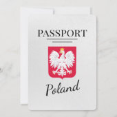 Wit Polen Paspoort bruiloft uitnodiging (Achterkant)