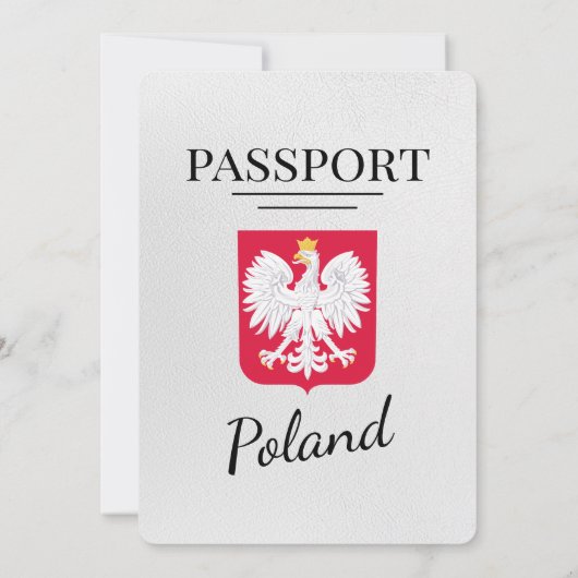 Wit Polen Paspoort bruiloft uitnodiging (Achterkant)