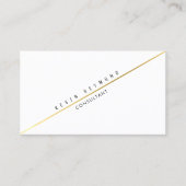 Wit pro visitekaartje met diagonale gouden lijn (Voorkant)