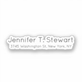 Wit Professioneel Elegant Eenvoudig Sticker (Voorkant)