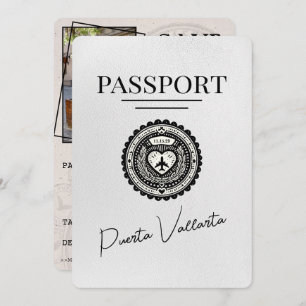 Wit Puerta Vallarta paspoort Bewaar de datum Save The Date