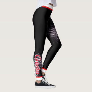 Wit puntpatroon met Naam op ZWART Leggings