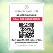 Wit | QR Code Menuscanner Bestel Ophalen Raam Raamsticker (Vel 3)