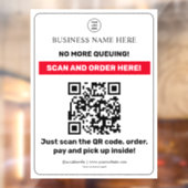 Wit | QR Code Menuscanner Bestel Ophalen Raam Raamsticker (Vel 2)