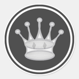 Wit Queen Schaakstuk Ronde Sticker