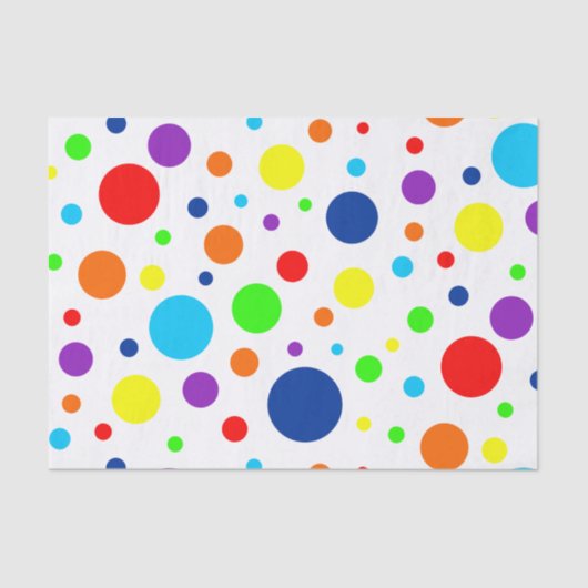 Wit Rainbow Spots Tissue Paper Tissuepapier (Voorkant)