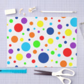 Wit Rainbow Spots Tissue Paper Tissuepapier (Craft)