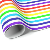 Wit Rainbow Stripes inpakpapier (Rol Hoek)