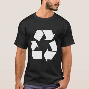 WIT RECYCLE SYMBOOL OP ZWART T-SHIRT