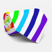 Wit regenboogStropdas (diagonale strepen) Stropdas (Opgerold)