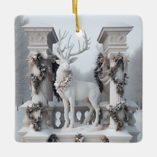 wit rendier keramisch ornament (Voorkant)
