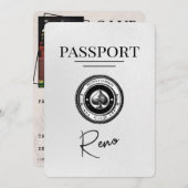 Wit Reno paspoort Bewaar de datum Save The Date (Voorkant / Achterkant)