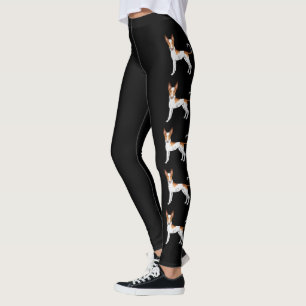 Wit & Rode Ibizan Hound Gladharige Cartoon Honden Leggings
