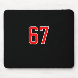 Wit Rode Sportteam Nummer #67 Swea Muismat