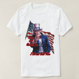 Wit Rood Blauw Patriottische Oom Sam op een Witte T-shirt