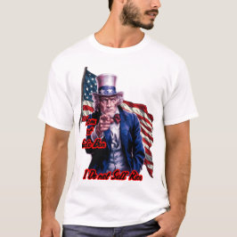 Wit Rood Blauw Patriottische Oom Sam op een Witte T-shirt