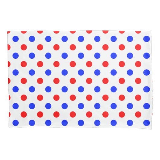 Wit Rood Blauw Stippen Design  Kussensloop (Voorkant)
