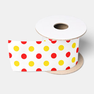 Wit Rood Geel Stippen Design  Lint