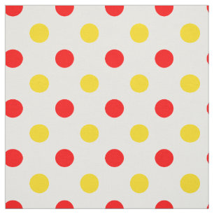 Wit Rood Geel Stippen Design Stof