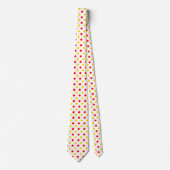 Wit Rood Geel Stippen Design Stropdas (Voorkant)