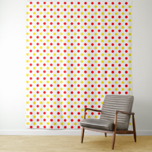 Wit Rood Geel Stippen Design Wandkleed