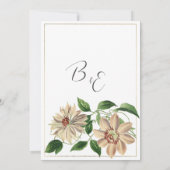 Wit rood groen bloemenbotanisch Save the Date Kaart (Achterkant)