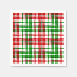 Wit Rood Groen Geruit Schotse Ruit Design  Servet