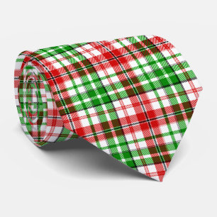 Wit rood groen geruit tartan ontwerp stropdas