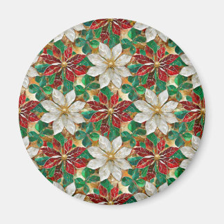 Wit rood groen goud poinsettia magneet