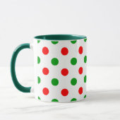 Wit Rood Groen Stippen Design Mok (Links)