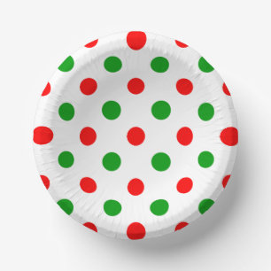 Wit Rood Groen Stippen Design Papieren Kommen