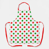 Wit Rood Groen Stippen Design Schort (Voorkant)