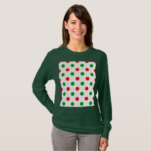 Wit Rood Groen Stippen Design T-shirt