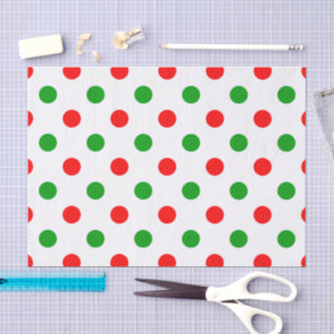 Wit Rood Groen Stippen Design  Tissuepapier