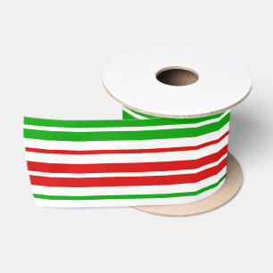 Wit Rood Groen Strepen Patroon   Lint