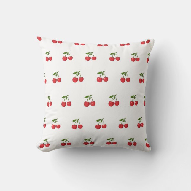 Wit & rood kersenpatroon Pretty vrouwelijke lente  Kussen (Voorkant)
