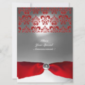 WIT ROOD LINT DAMAST EDELSTEEN MONOGRAM KAART (Achterkant)