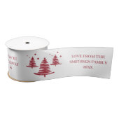 Wit Rood Minimalistische Kerstbomen Lint (Spoel)