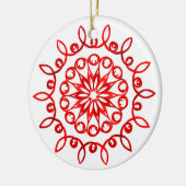 Wit Rood Mooie Sierlijke Traditionele Kerstmis Keramisch Ornament (Links)