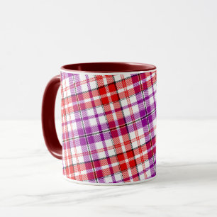 Wit Rood Paars Geruit Tartan Design Mok