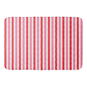 Wit Rood Roze Zomerstrepen Badmat