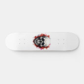 Wit Rood Skelet Koele Horror Schedel Skateboard (Horizontaal)