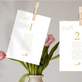 Wit | Roos bruiloft gastenlijst tafelnummer