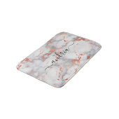 Wit & Roos Goud Marmer 7, Glitter, Zwart Script Badmat (Gekanteld)