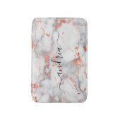 Wit & Roos Goud Marmer 7, Glitter, Zwart Script Badmat (Voorkant Verticaal)