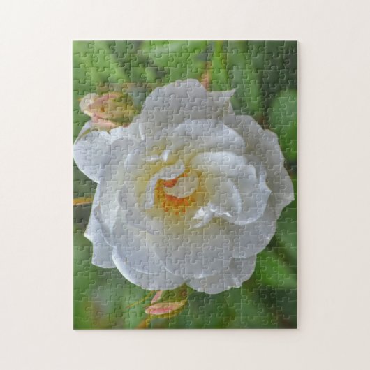wit rose bloem kunst puzzel (Verticaal)