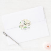 Wit Rose Boeket | Bruiloft | Dank u Ronde Sticker (Envelop)