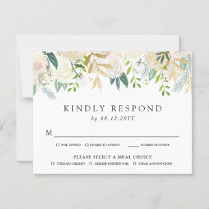 Wit Rose Boeket RSVP Kaartje